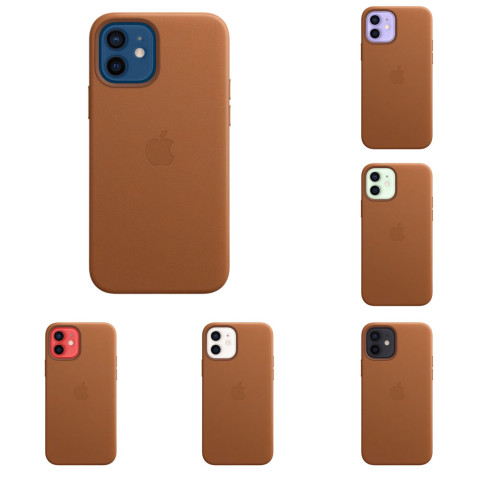 Чохол Leather Case with MagSafe для Iphone 12 mini Saddle brown